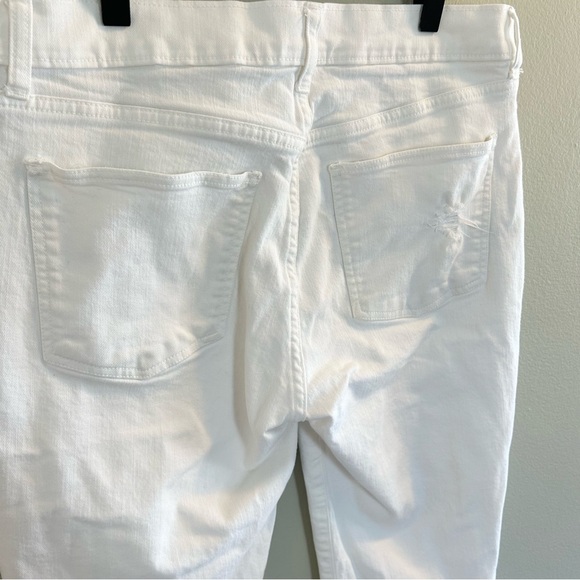 Gap Best Girlfriend Distressed White Jean Womens Size 29 Mid Rise Jeans Ripped - Picture 5 of 10